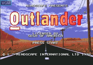 Title screen of the game Outlander on Sega Megadrive