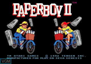 Title screen of the game Paperboy 2 on Sega Megadrive