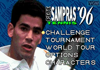 Title screen of the game Sampras Tennis 96 on Sega Megadrive