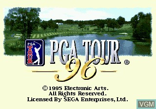 Title screen of the game PGA Tour 96 on Sega Megadrive