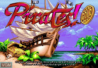 Title screen of the game Pirates! Gold on Sega Megadrive