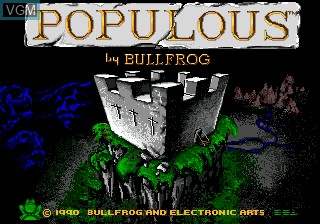 Title screen of the game Populous on Sega Megadrive
