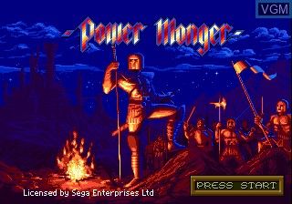 Title screen of the game Power Monger on Sega Megadrive
