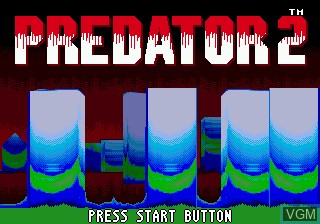 Title screen of the game Predator 2 on Sega Megadrive