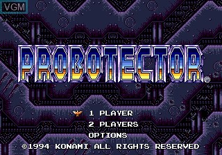 Title screen of the game Probotector on Sega Megadrive