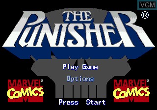 Title screen of the game Punisher, The on Sega Megadrive