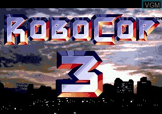 Title screen of the game RoboCop 3 on Sega Megadrive