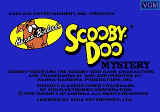 Title screen of the game Scooby-Doo Mystery on Sega Megadrive