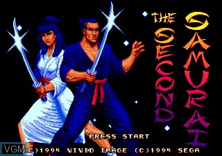 Title screen of the game Second Samurai on Sega Megadrive