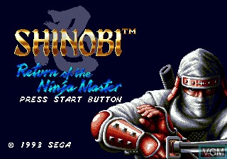 Title screen of the game Shinobi III - Return of the Ninja Master on Sega Megadrive