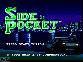 Title screen of the game Side Pocket on Sega Megadrive