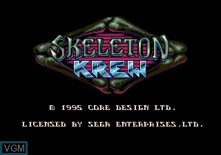 Title screen of the game Skeleton Krew on Sega Megadrive