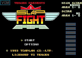 Title screen of the game Slap Fight MD on Sega Megadrive