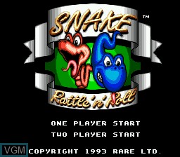 Title screen of the game Snake Rattle n Roll on Sega Megadrive
