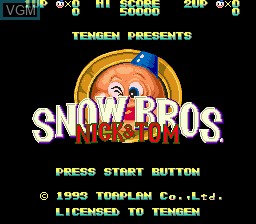 Title screen of the game Snow Bros. on Sega Megadrive
