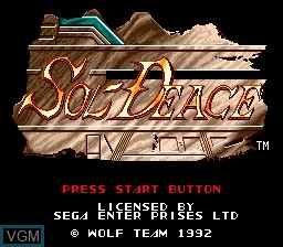 Title screen of the game Sol-Deace on Sega Megadrive
