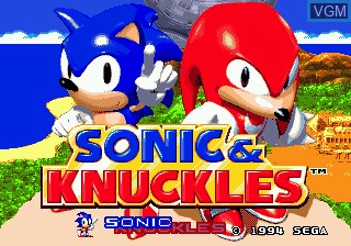 Title screen of the game Sonic & Knuckles on Sega Megadrive