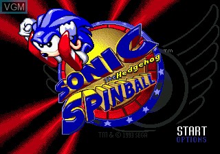 Title screen of the game Sonic Spinball on Sega Megadrive