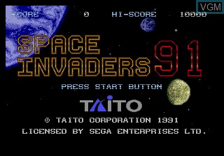 Title screen of the game Space Invaders '91 on Sega Megadrive