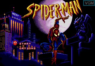 Title screen of the game Spider-Man on Sega Megadrive
