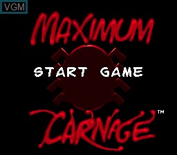 Title screen of the game Spider-Man & Venom - Maximum Carnage on Sega Megadrive