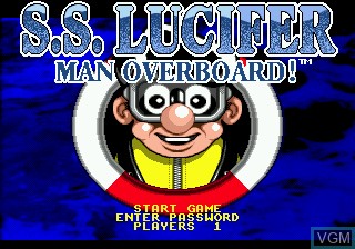 Title screen of the game Man Overboard! on Sega Megadrive