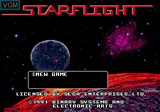 Title screen of the game StarFlight on Sega Megadrive