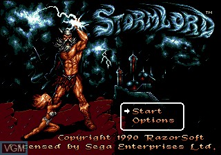 Title screen of the game StormLord on Sega Megadrive