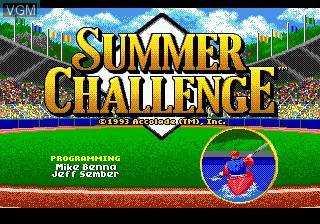 Title screen of the game Summer Challenge on Sega Megadrive