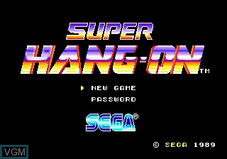 Title screen of the game Super Hang-On on Sega Megadrive
