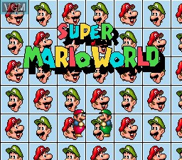 Title screen of the game Super Mario World on Sega Megadrive