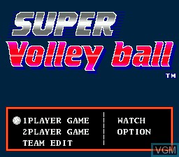 Title screen of the game Super Volleyball on Sega Megadrive
