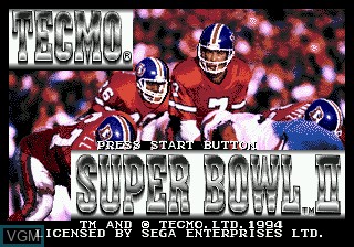 Title screen of the game Tecmo Super Bowl II - Special Edition on Sega Megadrive