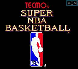 Title screen of the game Tecmo Super NBA Basketball on Sega Megadrive
