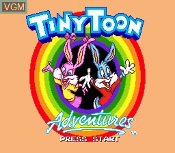 Title screen of the game Tiny Toon Adventures - Buster's Hidden Treasure on Sega Megadrive