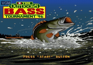 Title screen of the game TNN Outdoors Bass Tournament '96 on Sega Megadrive
