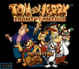 Title screen of the game Tom and Jerry - Frantic Antics! on Sega Megadrive
