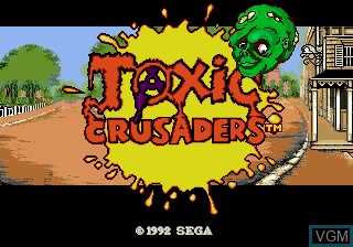 Title screen of the game Toxic Crusaders on Sega Megadrive