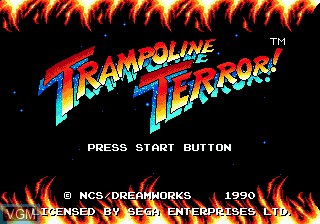 Title screen of the game Trampoline Terror! on Sega Megadrive