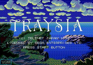 Title screen of the game Traysia on Sega Megadrive