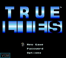 Title screen of the game True Lies on Sega Megadrive