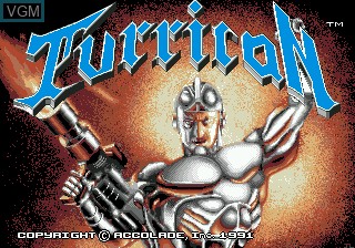 Title screen of the game Turrican on Sega Megadrive