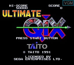 Title screen of the game Ultimate Qix on Sega Megadrive