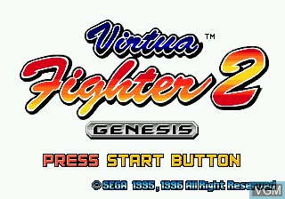 Title screen of the game Virtua Fighter 2 on Sega Megadrive