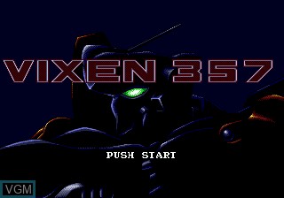 Title screen of the game Vixen 357 on Sega Megadrive