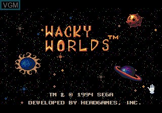 Title screen of the game Wacky Worlds Creativity Studio on Sega Megadrive
