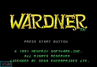 Title screen of the game Wardner on Sega Megadrive
