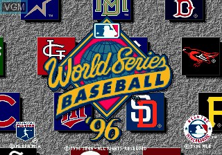 Title screen of the game World Series Baseball '96 on Sega Megadrive