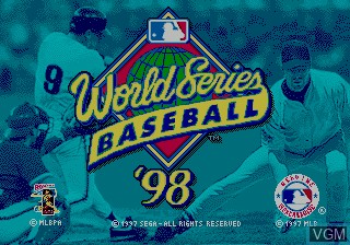 Title screen of the game World Series Baseball 98 on Sega Megadrive