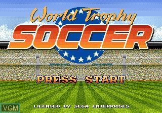 Title screen of the game World Trophy Soccer on Sega Megadrive